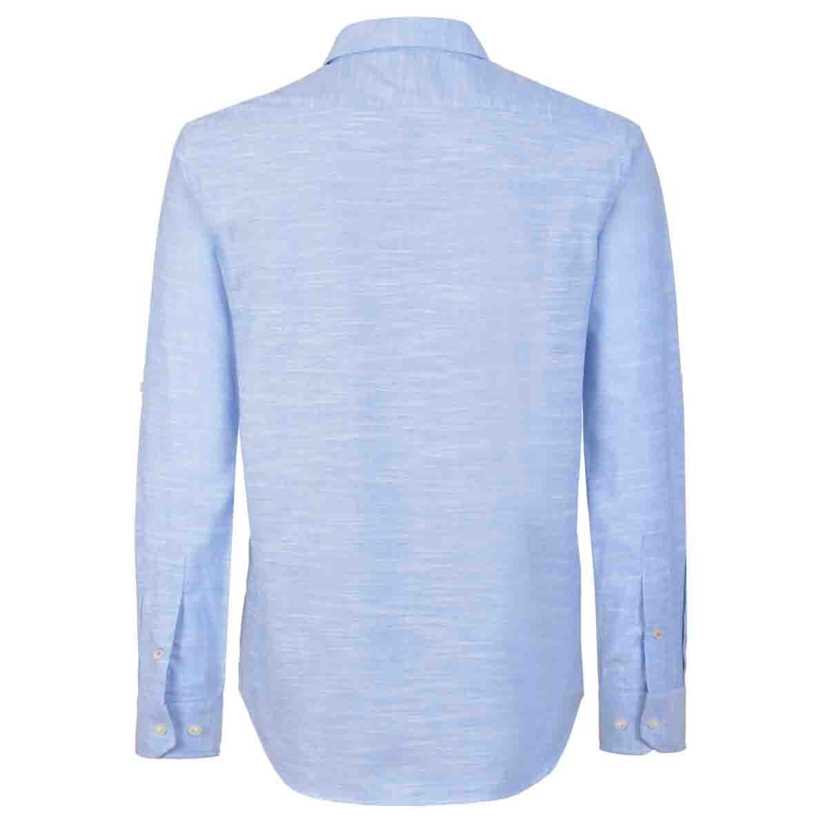 Camisa Manga Larga Casual Lisa Azul Carlo Corinto