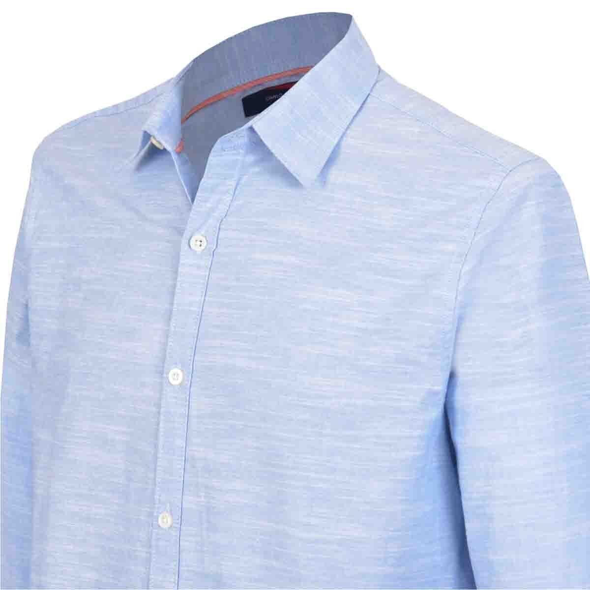 Camisa Manga Larga Casual Lisa Azul Carlo Corinto