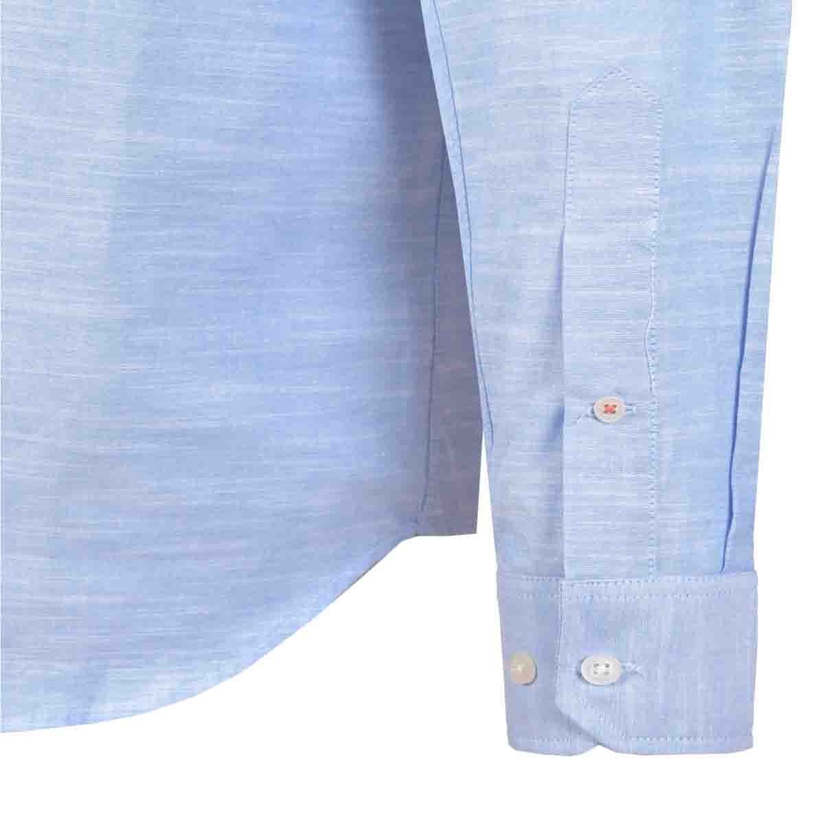 Camisa Manga Larga Casual Lisa Azul Carlo Corinto