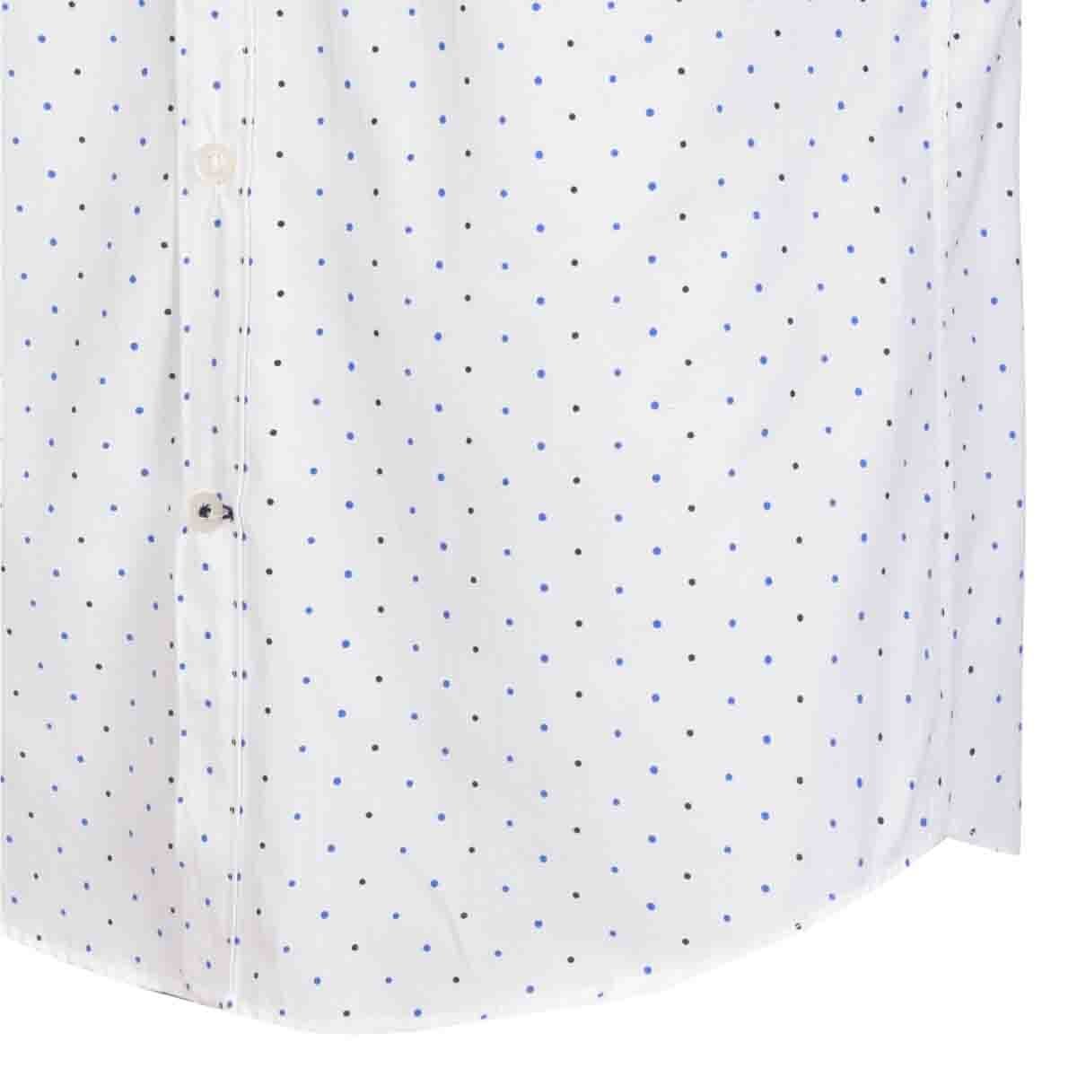 Camisa Manga Corta Casual Esmpada Blanca Carlo Corinto