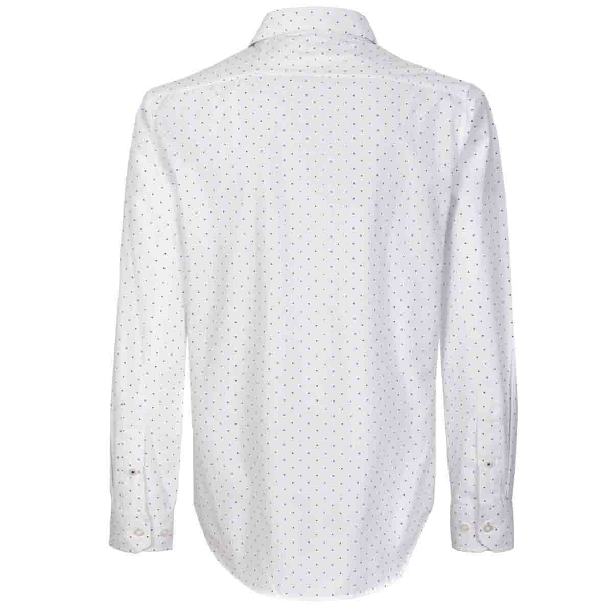 Camisa Manga Larga Casual Estampada Blanca Carlo Corinto