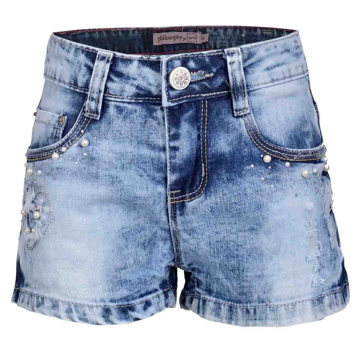 Short Transfer con Flecos de Mezclilla Philosophy Girls para Dama