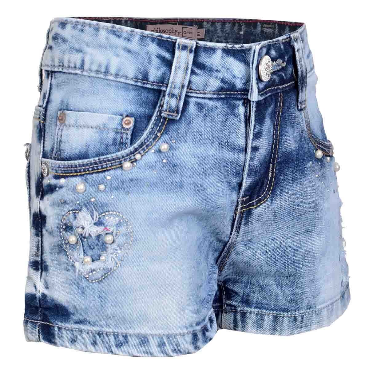 Short Transfer con Flecos de Mezclilla Philosophy Girls para Dama