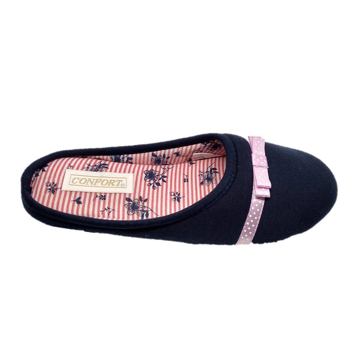 Pantufla Lisa con Moño Confort