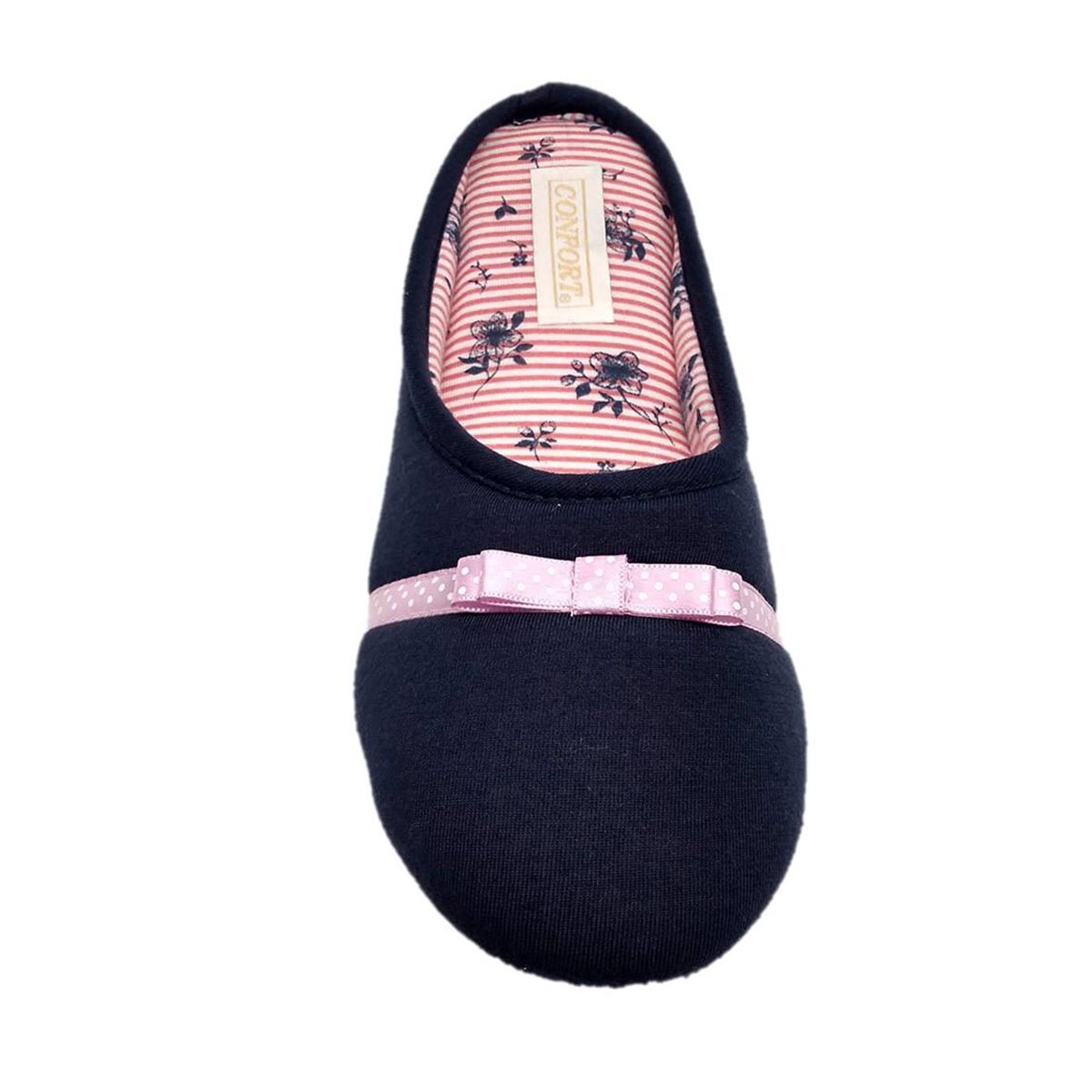 Pantufla Lisa con Moño Confort