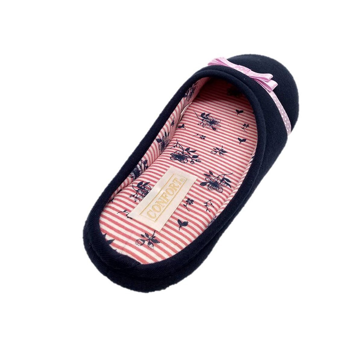 Pantufla Lisa con Moño Confort