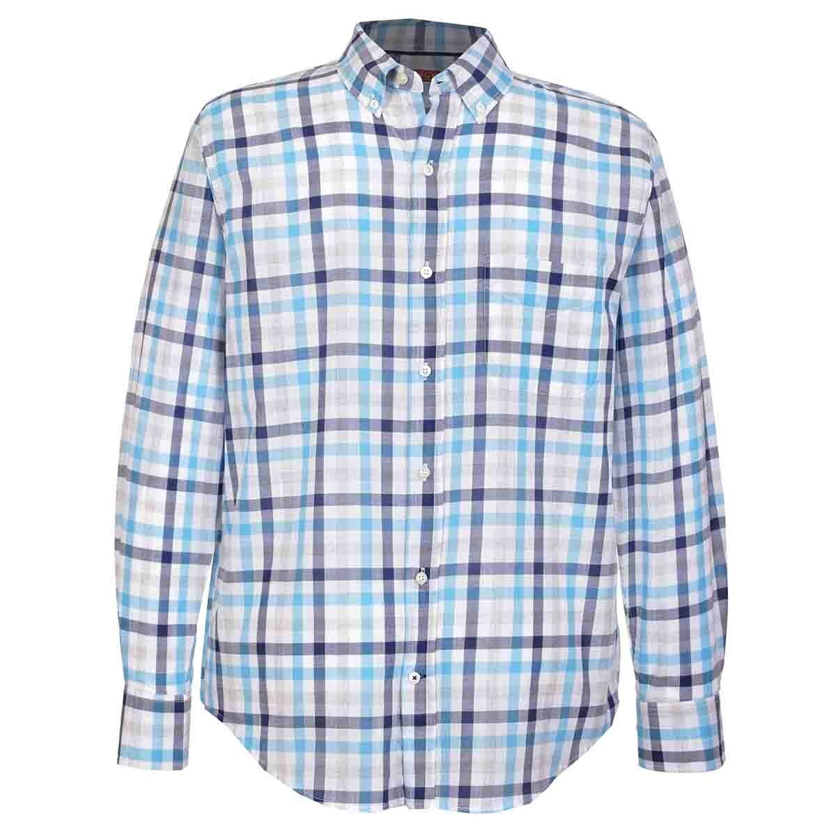 Camisa Manga Larga a Cuadros Color Azul J. Opus