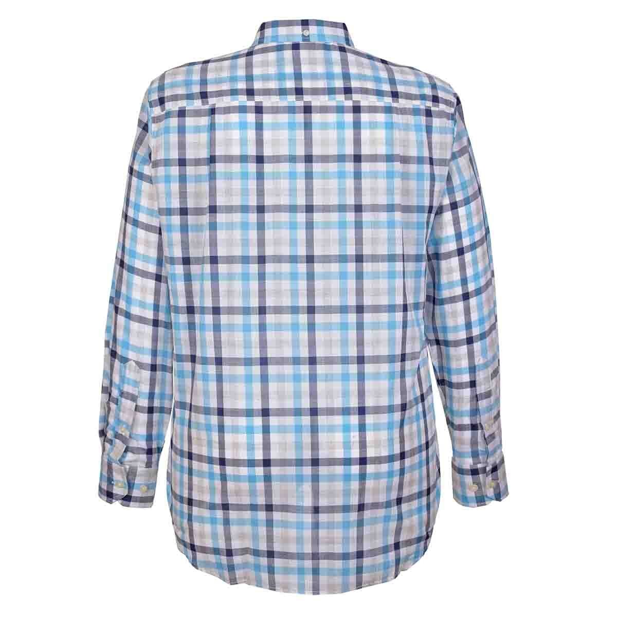 Camisa Manga Larga a Cuadros Color Azul J. Opus
