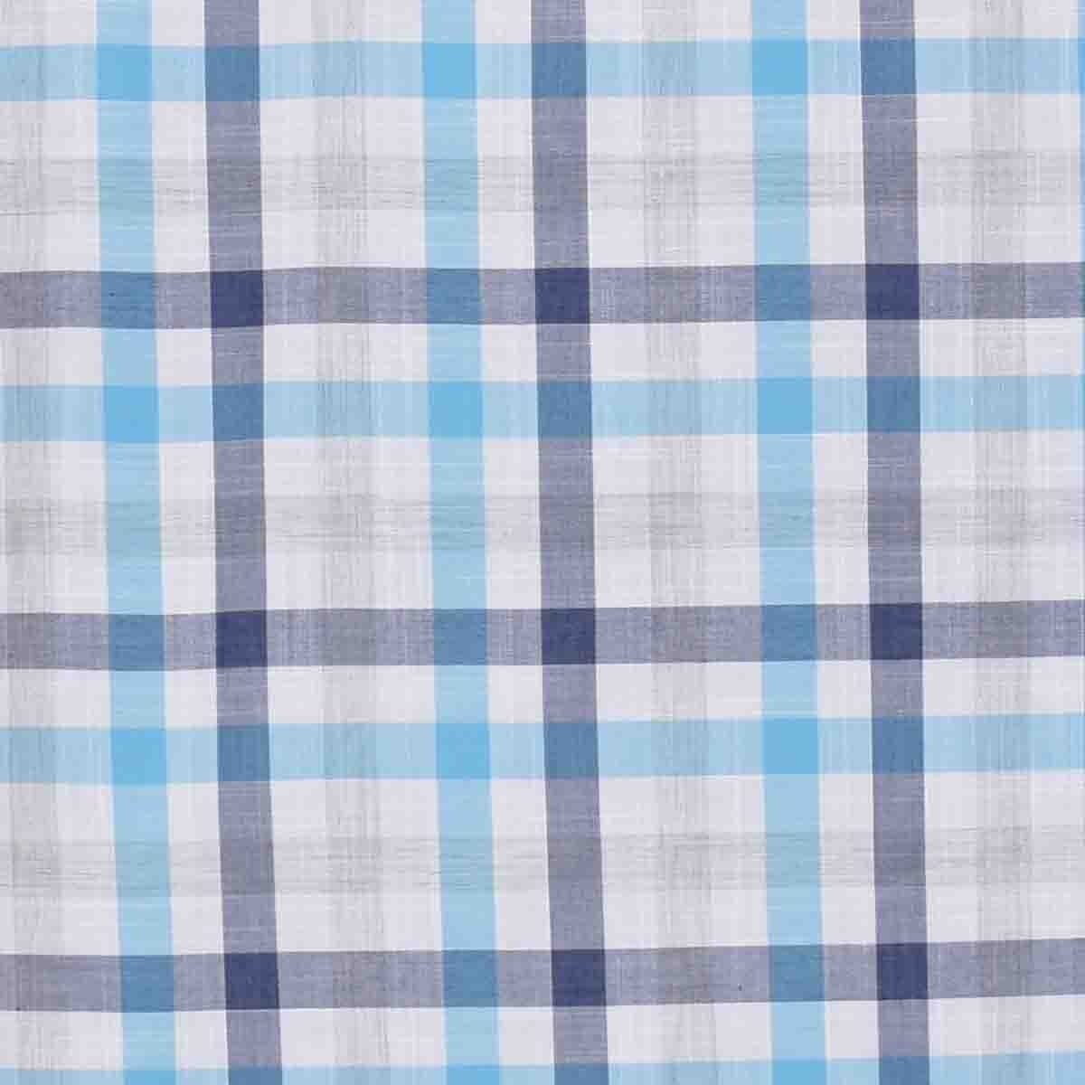 Camisa Manga Larga a Cuadros Color Azul J. Opus