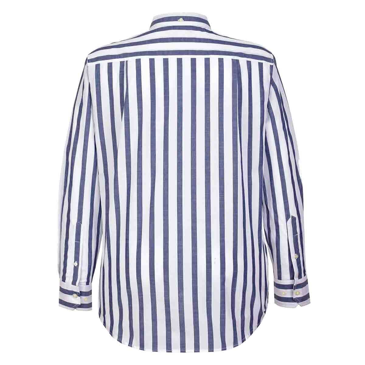 Camisa Manga Larga a Rayas Color Azul J. Opus