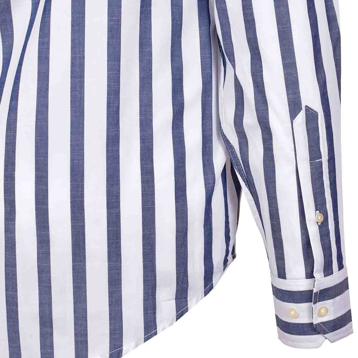 Camisa Manga Larga a Rayas Color Azul J. Opus