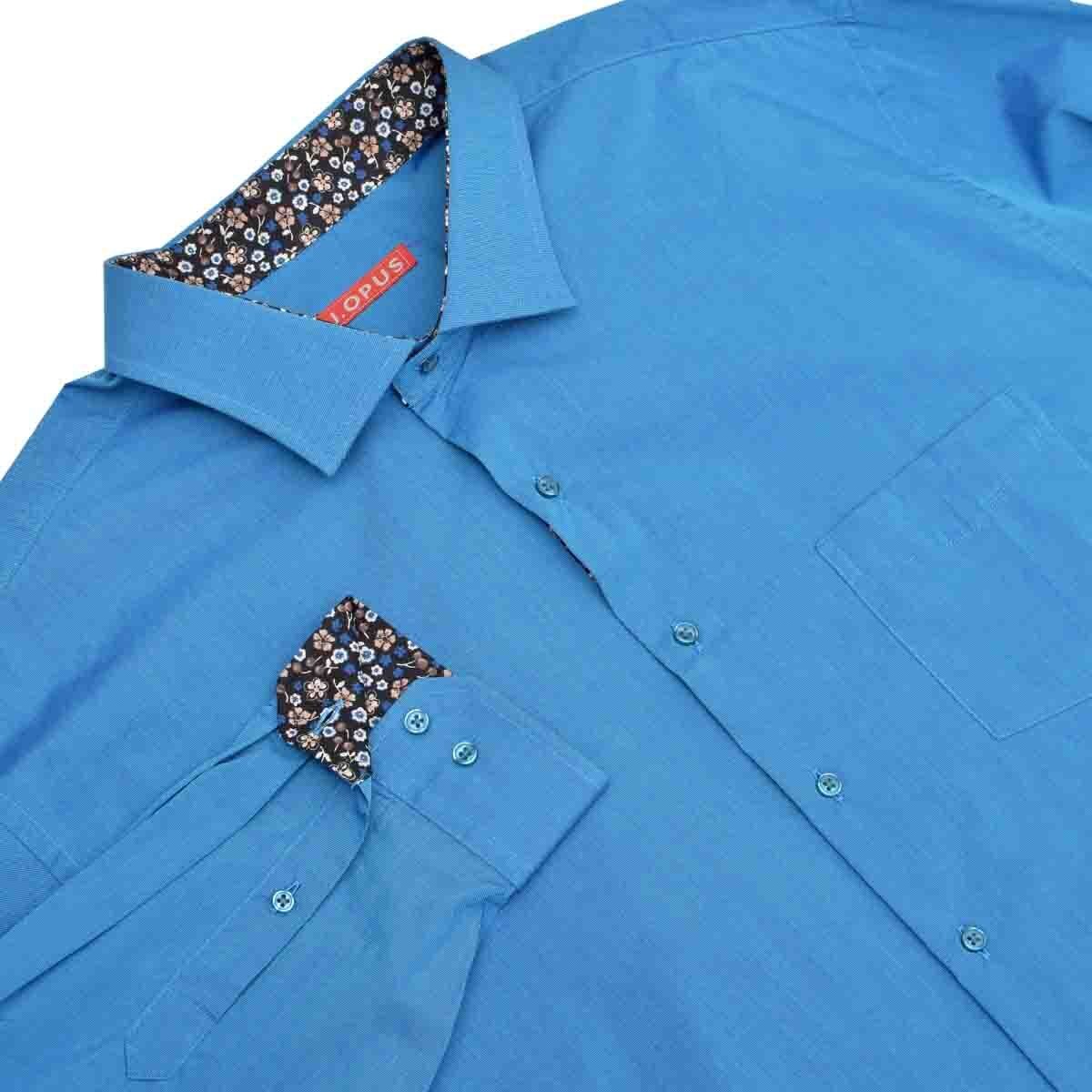 Camisa Manga Larga Color Turquesa J. Opus