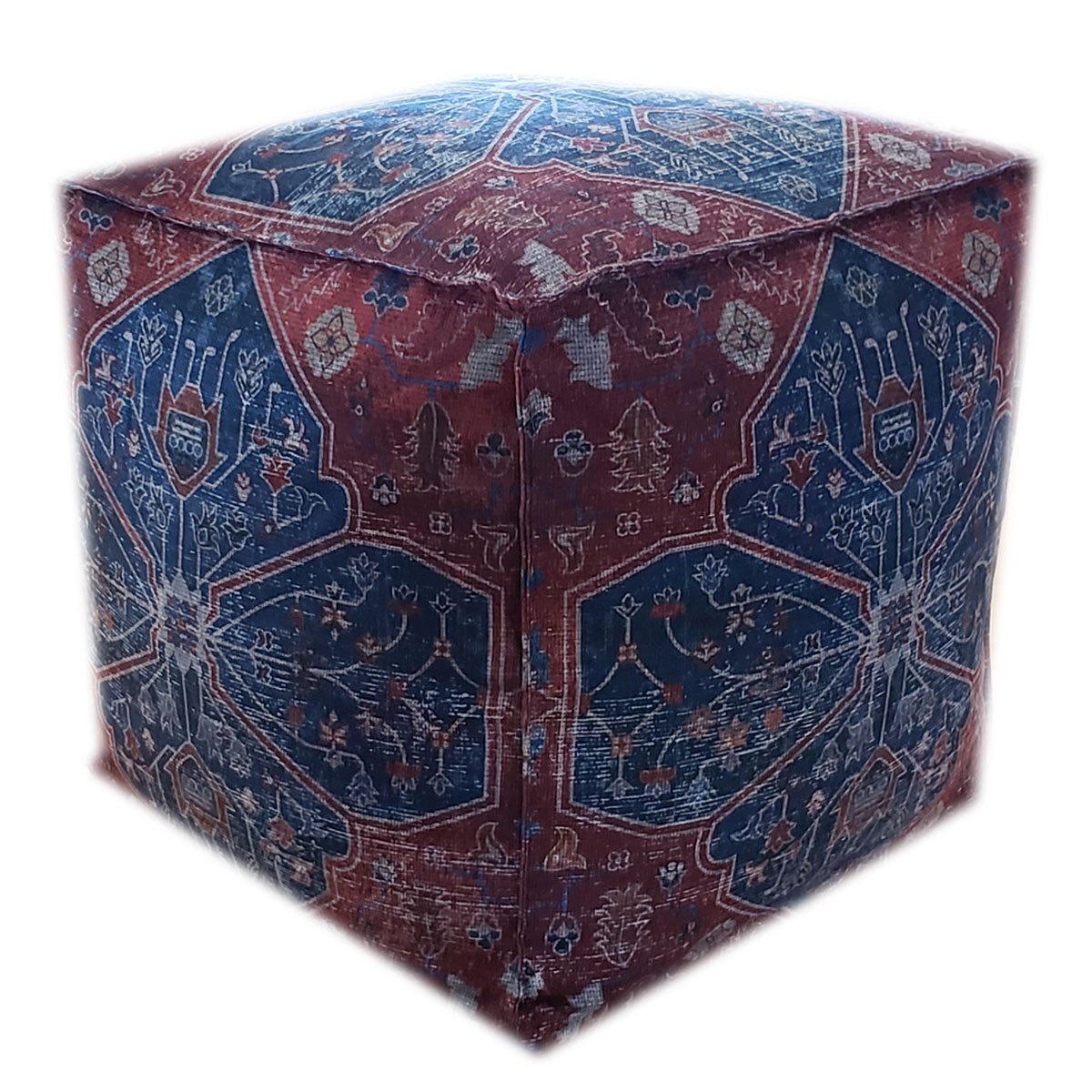 Puff Decorativo Nano Doha Naranja Azul Abbie