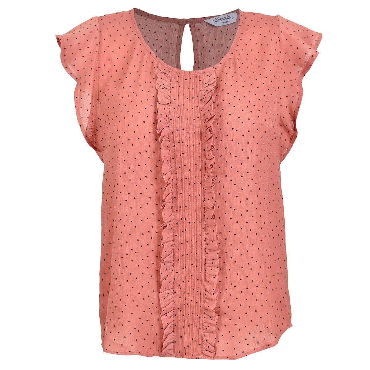 Blusa para Dama Manga Corta con Olan Estampado Philosophy Jr. Woman