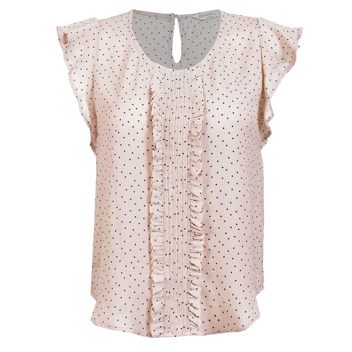Blusa para Dama Manga Corta con Olan Estampado Philosophy Jr. Woman