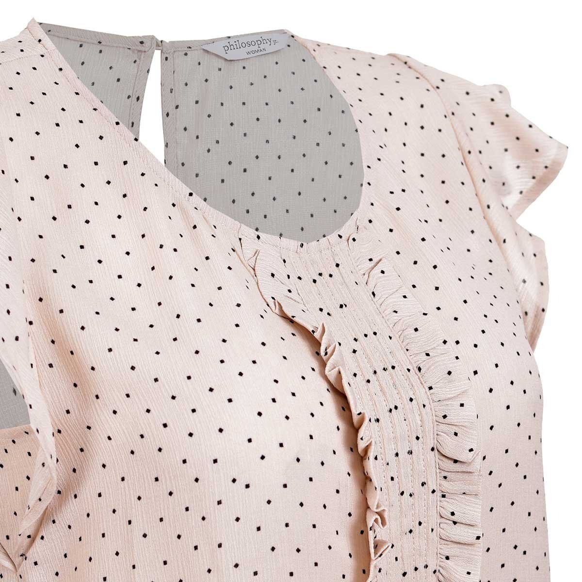 Blusa para Dama Manga Corta con Olan Estampado Philosophy Jr. Woman