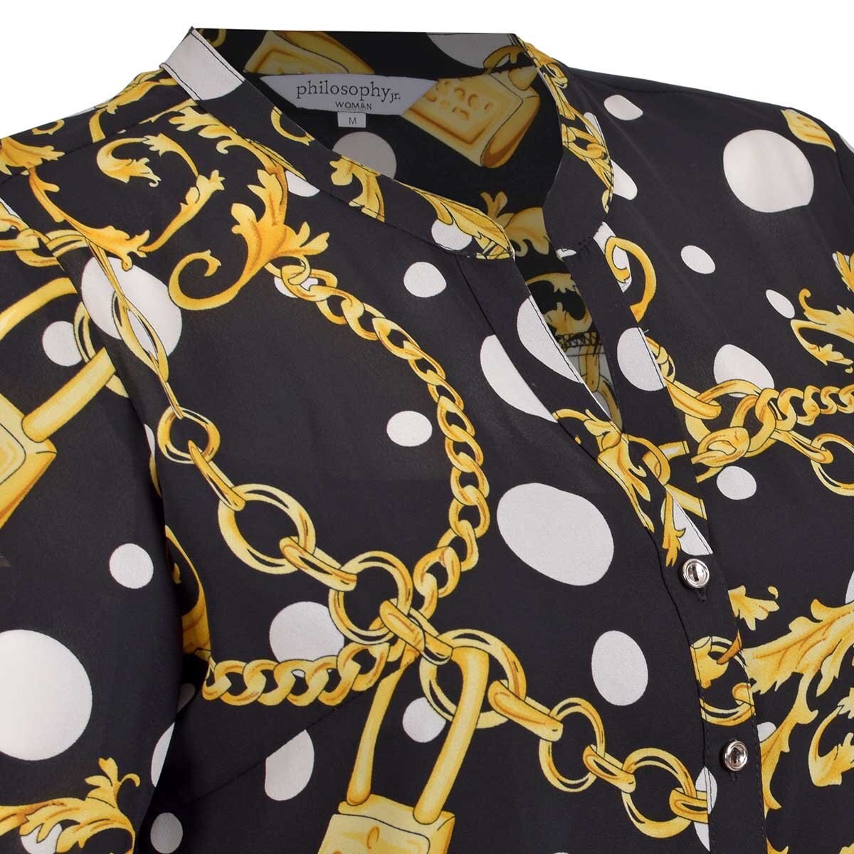 Blusa Manga Larga con Elevadores Cuello Mao Philosophy Jr. Woman
