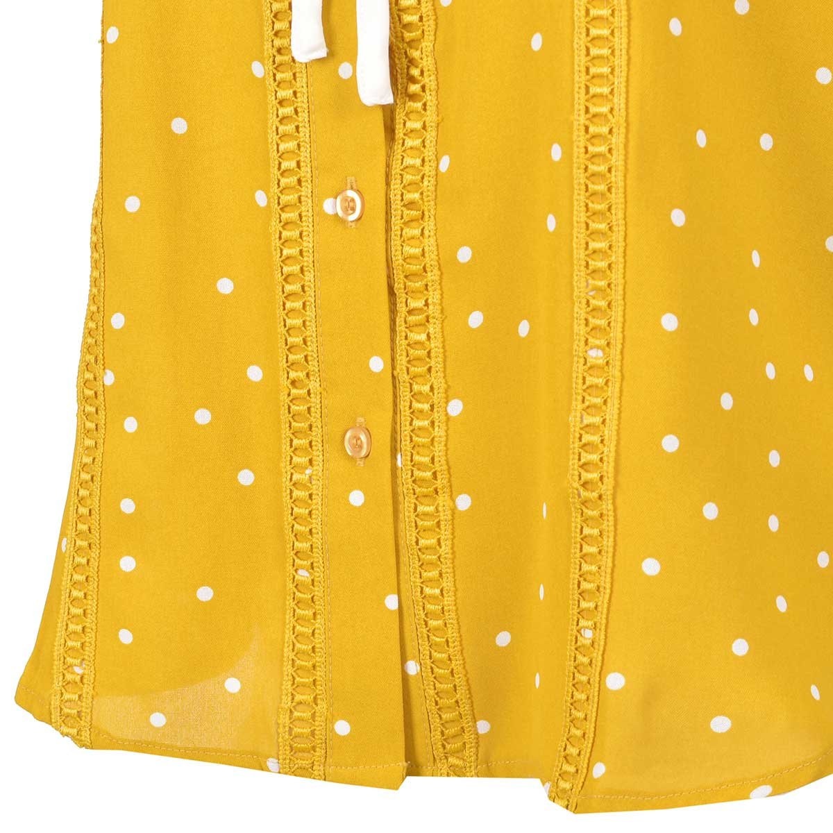 Blusa Manga Larga Camisero con Moño Estampado Philosophy Jr. Woman