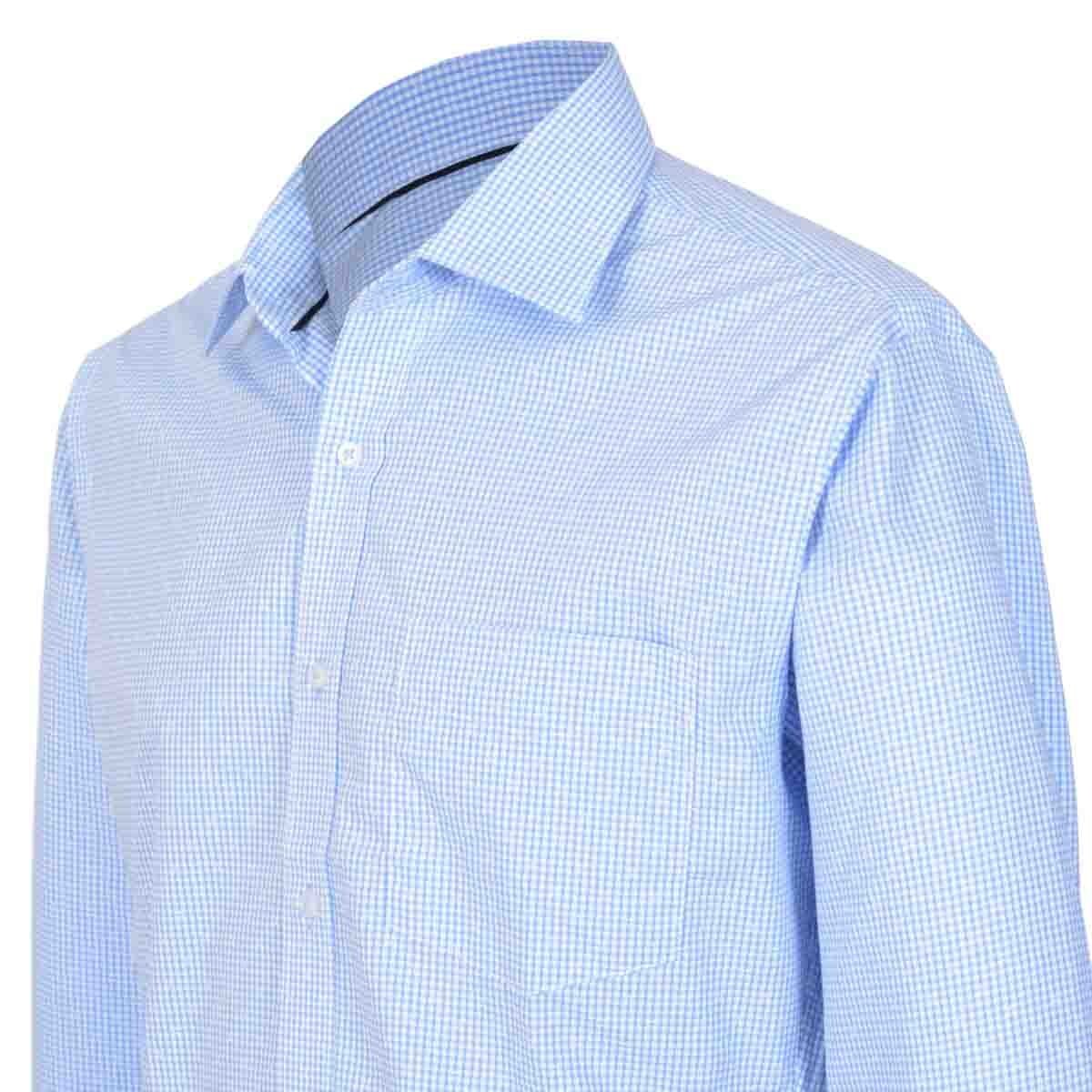 Camisa de Vestir Color Azul Combinado Nina Ricci