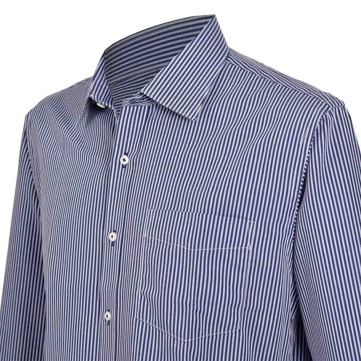 Camisa de Vestir Color Azul Combinado Nina Ricci