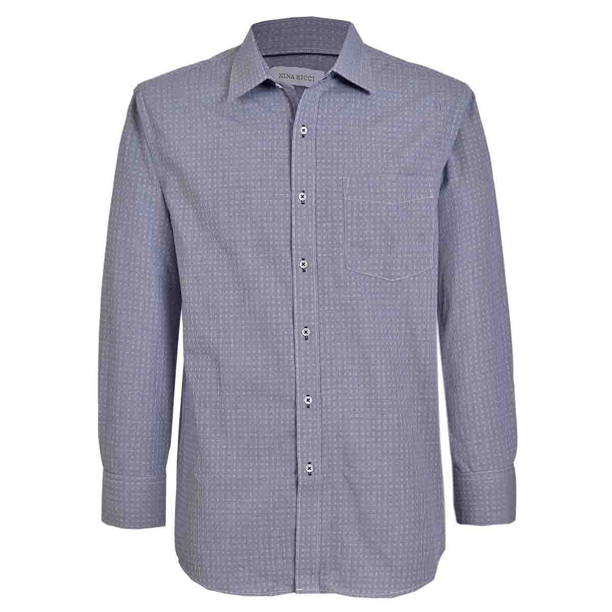 Camisa de Vestir Color Azul Combinado Nina Ricci