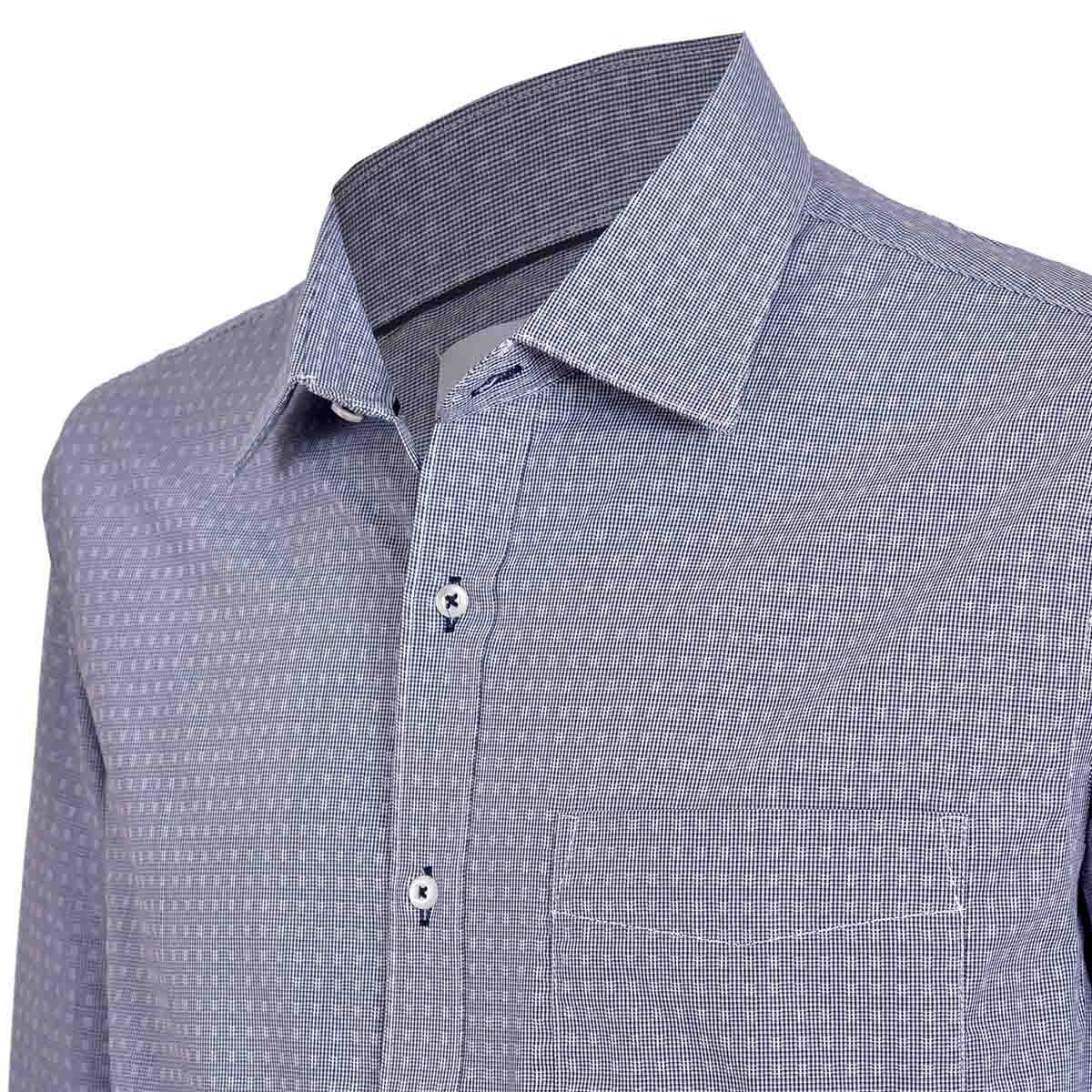Camisa de Vestir Color Azul Combinado Nina Ricci