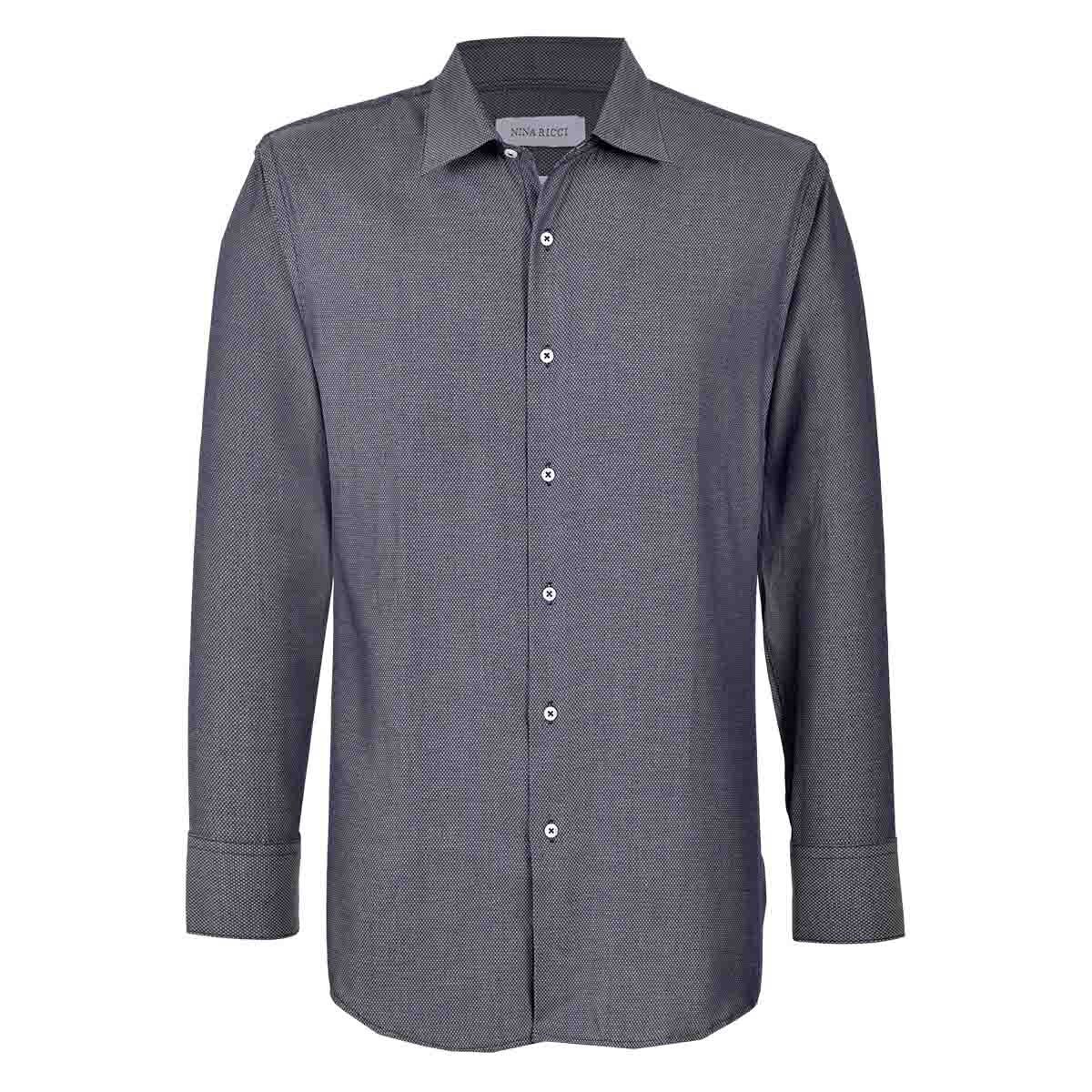 Camisa de Vestir Color Azul Combinado Nina Ricci