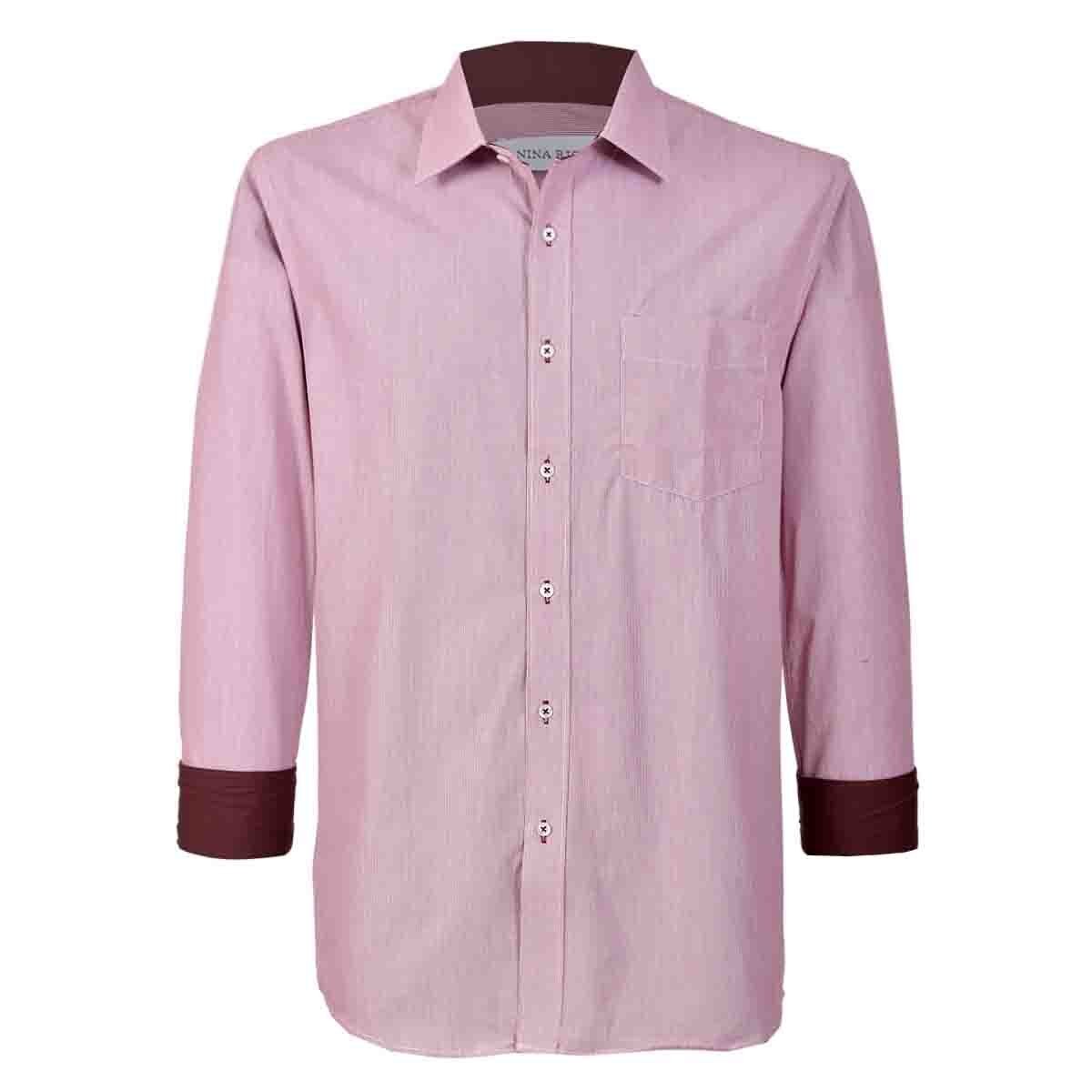 Camisa de Vestir Color Rojo Combinado Nina Ricci