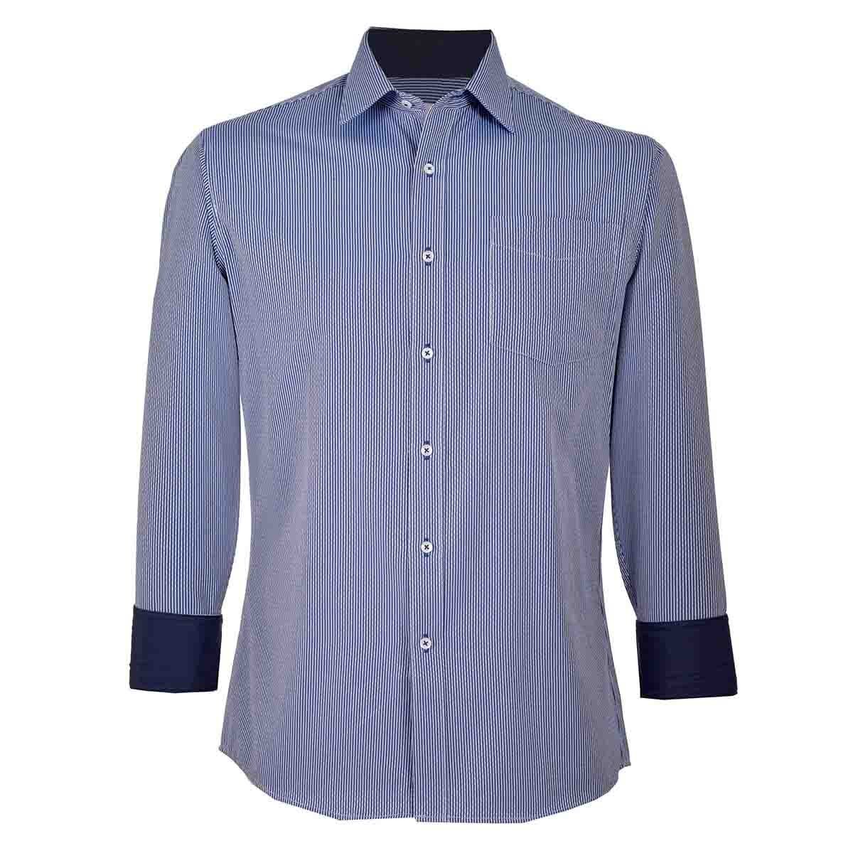 Camisa de Vestir Color Azul Combinado Nina Ricci