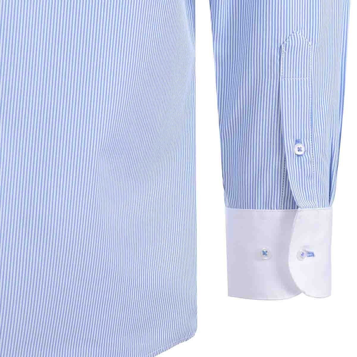 Camisa de Vestir Color Azul Combinado Nina Ricci