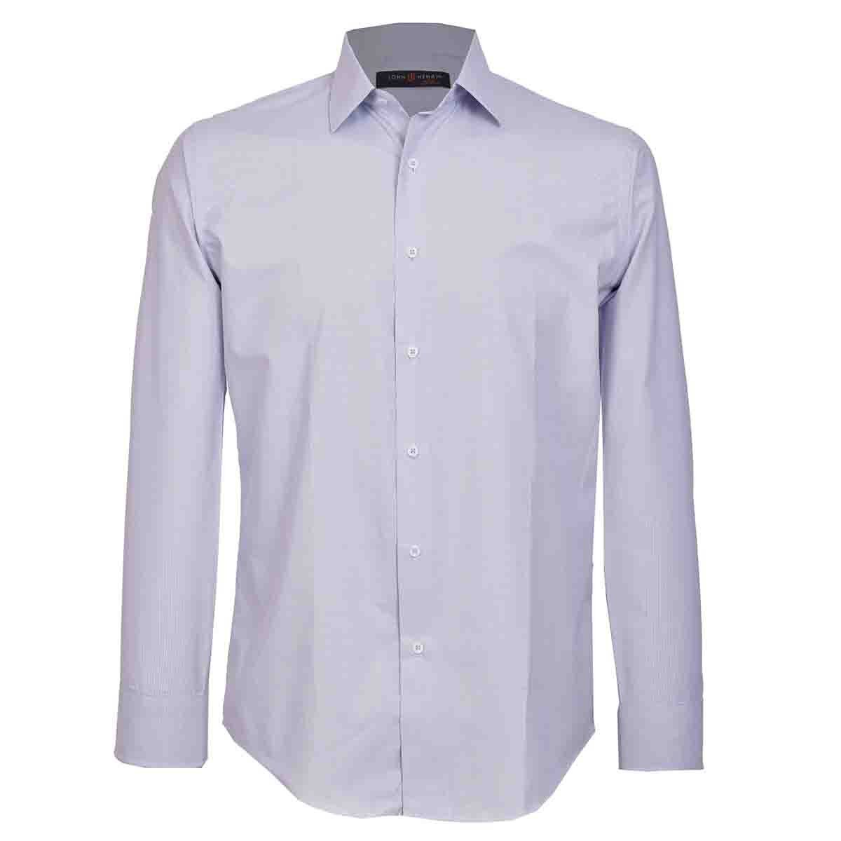 Camisa de Vestir con Puño y Cuello Color Azul Combinado John Henry
