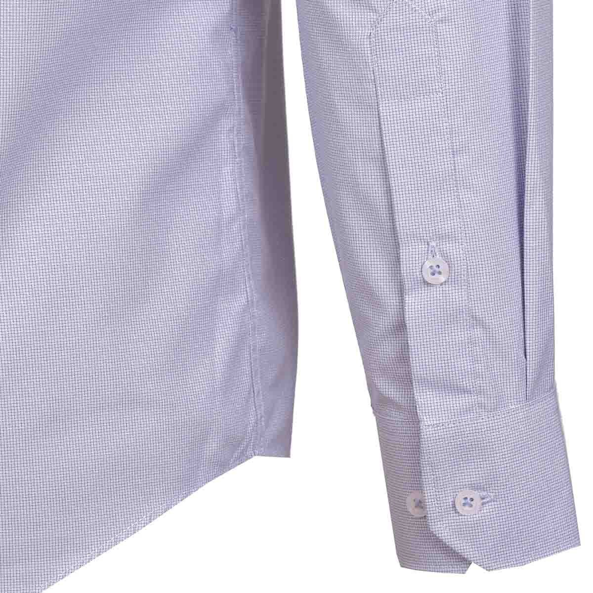 Camisa de Vestir con Puño y Cuello Color Azul Combinado John Henry