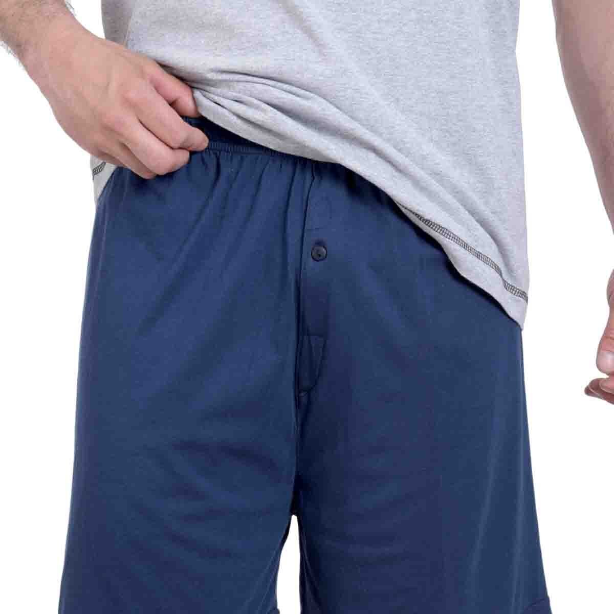 Pijama Manga Corta con Short Color Gris Combinado Starwest