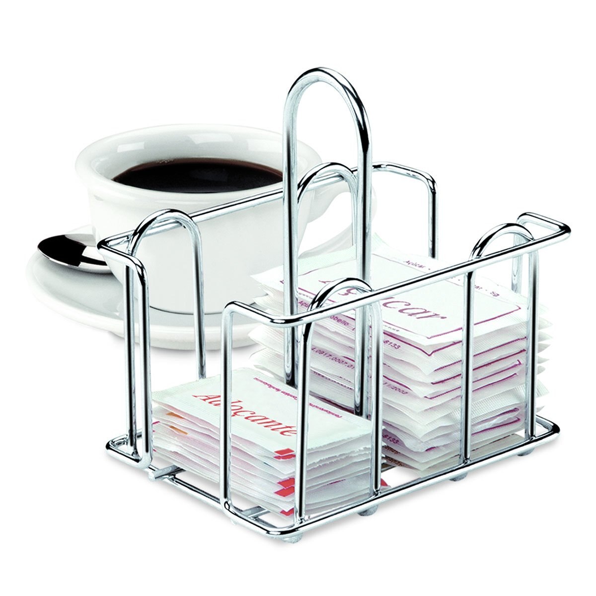 Soporte para Sobres de Azúcar Y Edulcorante de Acero Cromado Brinox