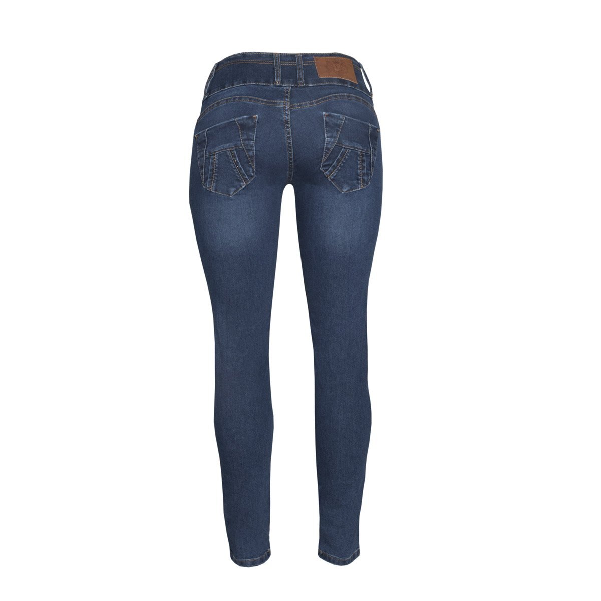 Jeans Skinny con Estoperoles y Pretina Ancha Limoncello