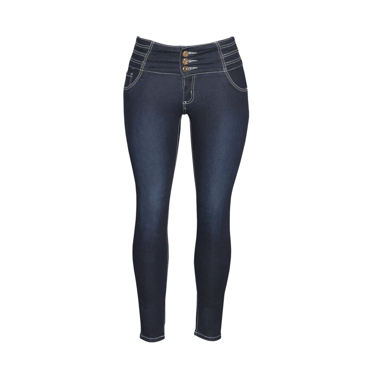 Jeans Skinny Pretina Ancha Sin Bolsas Limoncello