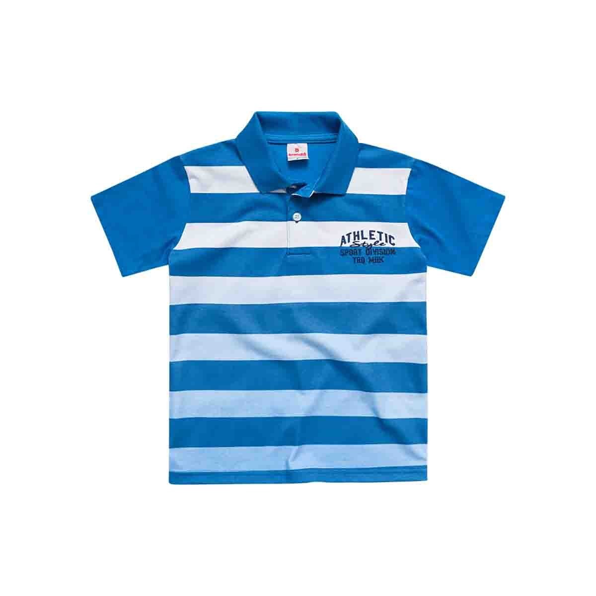 Camiseta Polo Color Azul Combiado Brandillini para Niño