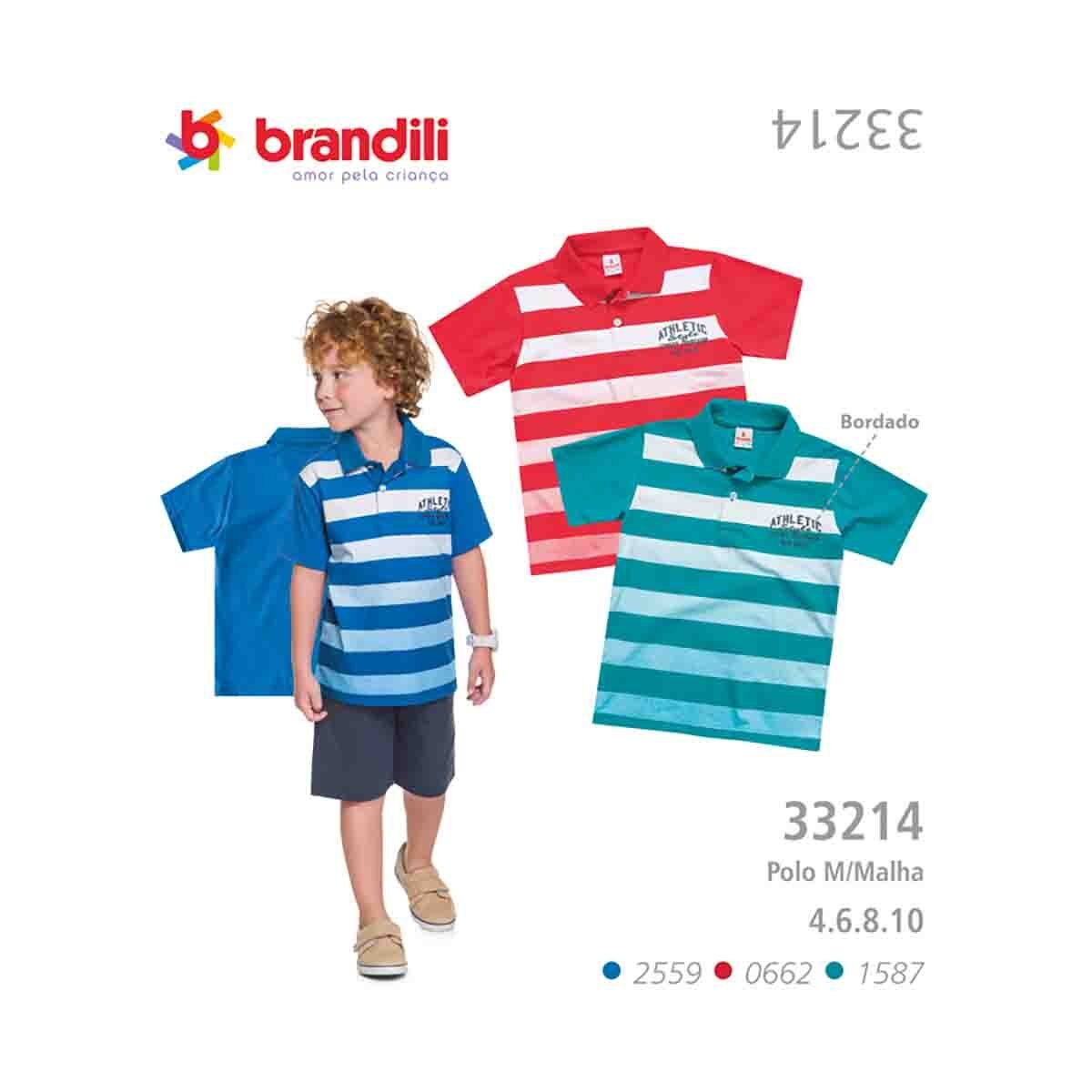 Camiseta Polo Color Azul Combiado Brandillini para Niño