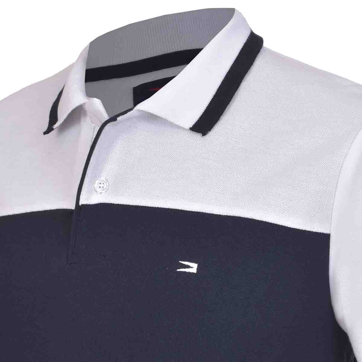 Playera Polo Color Blanco Combinado Slim Fit Carlo Corinto para Caballero