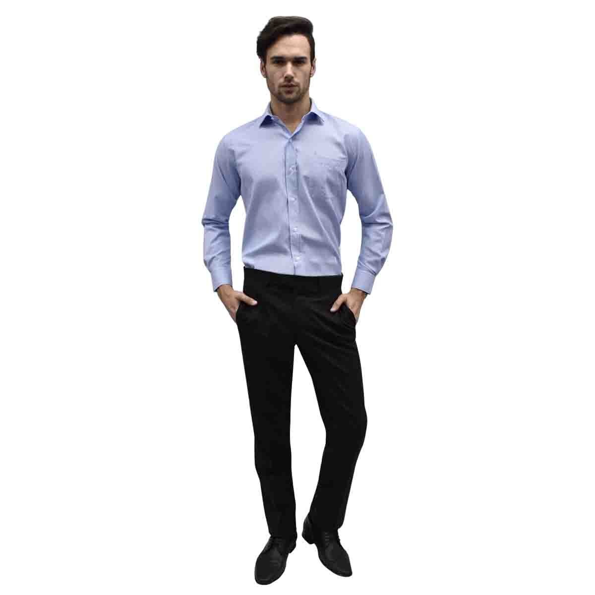 Camisa de Vestir Slim Color Azul Medio Chaps