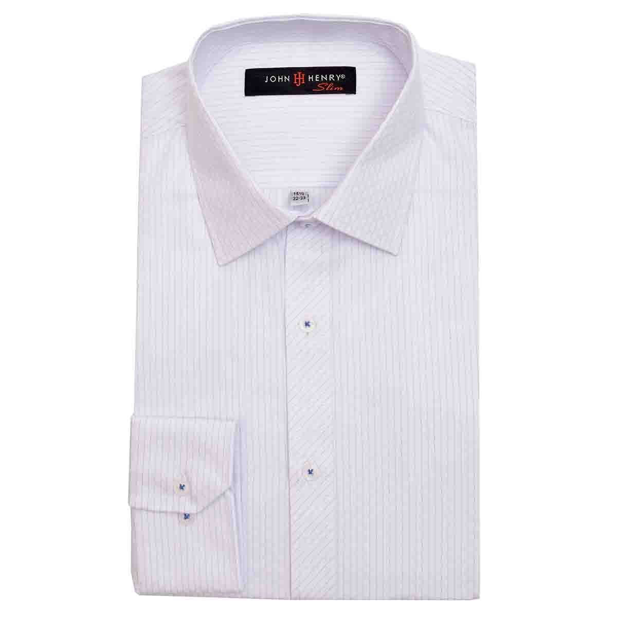 Camisa de Vestir Color Azul Combinado Comfort Fit John Henry