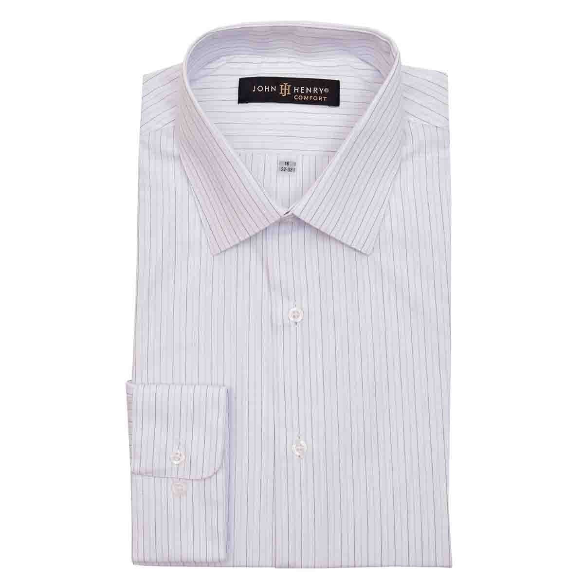 Camisa de Vestir Color Azul Combinado Slim Fit John Henry