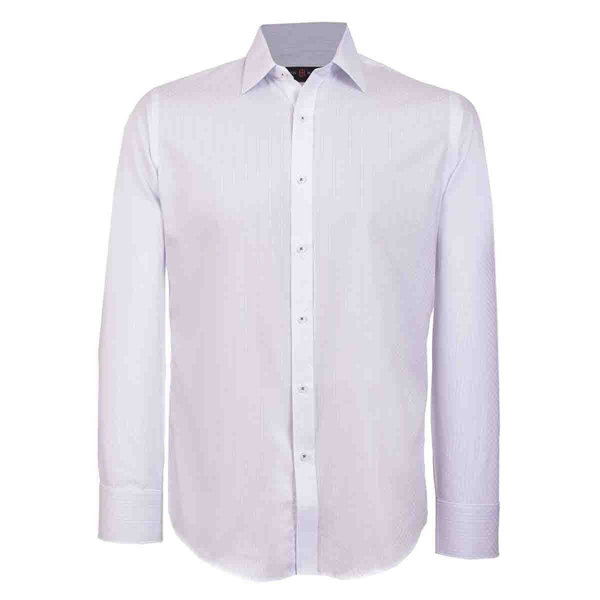 Camisa de Vestir Color Azul Combinado Slim Fit John Henry