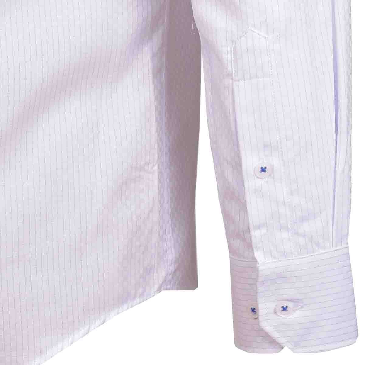 Camisa de Vestir Color Azul Combinado Slim Fit John Henry