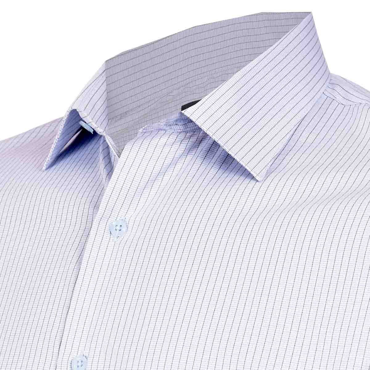 Camisa de Vestir Color Azul Combinado Slim Fit John Henry