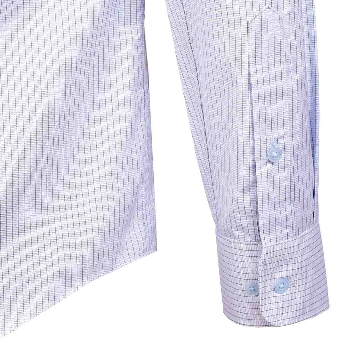 Camisa de Vestir Color Azul Combinado Slim Fit John Henry
