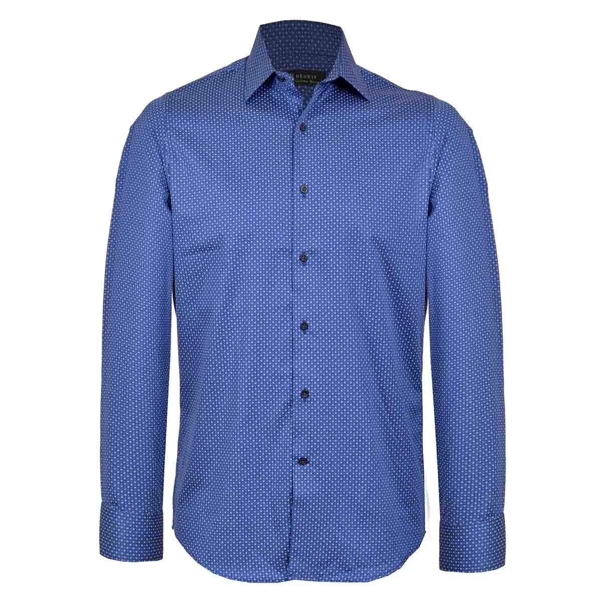 Camisa de Vestir Color Azul Combinado Ultra Slim John Henry