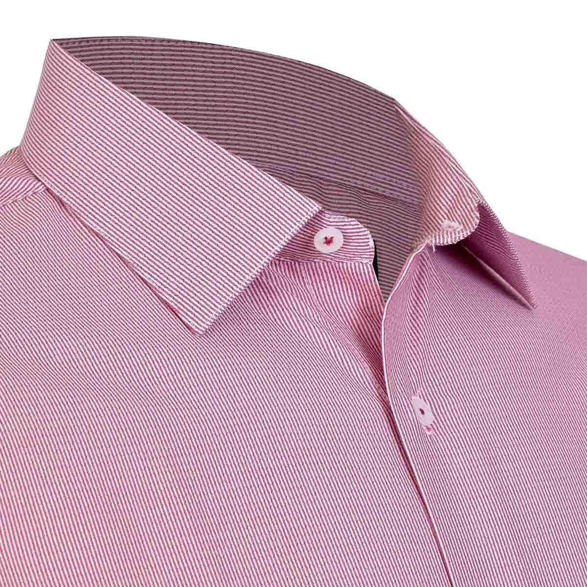 Camisa de Vestir Color Rojo Combinado Slim Fit John Henry