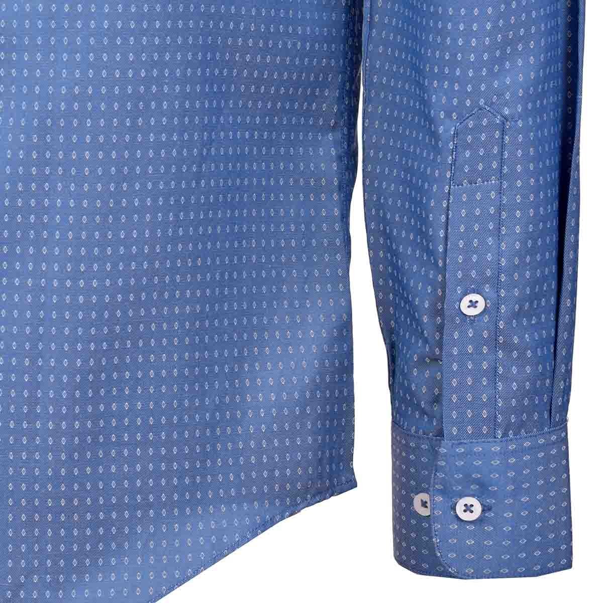 Camisa de Vestir Color Azul Combinado Slim Fit John Henry