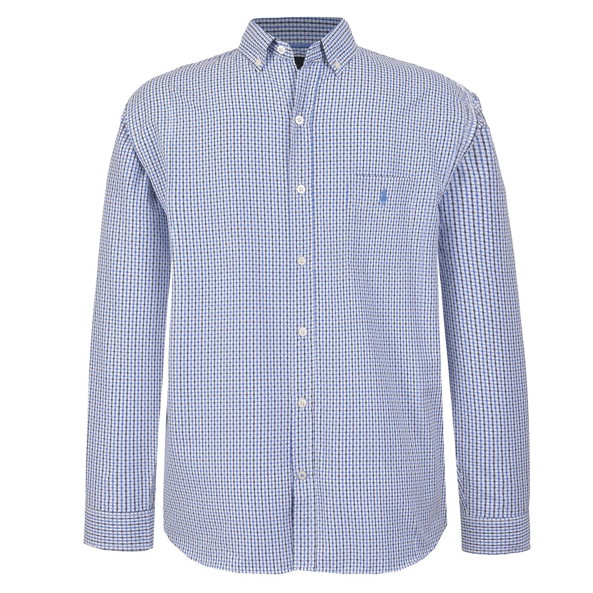 Camisa Manga Larga a Cuadros Color Azul Polo Club